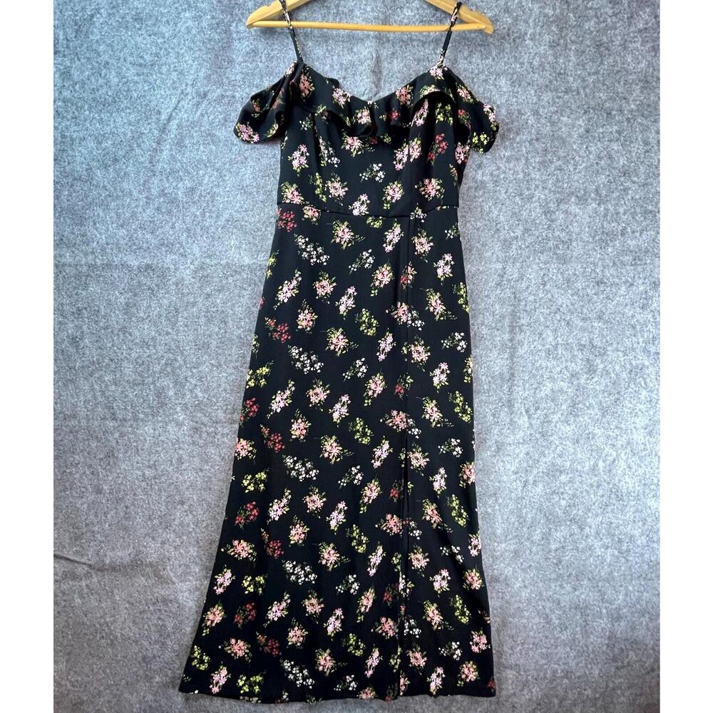B. Darlin Maxi Dress Small Dark Romantic Ruffle 90s Friends Rachel Boho‎